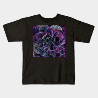 Black ranunculus Kids T-Shirt